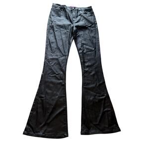 NWT Edikted Black Leather Flare Leg Pants Sz XL Goth Emo Punk Concert Grunge